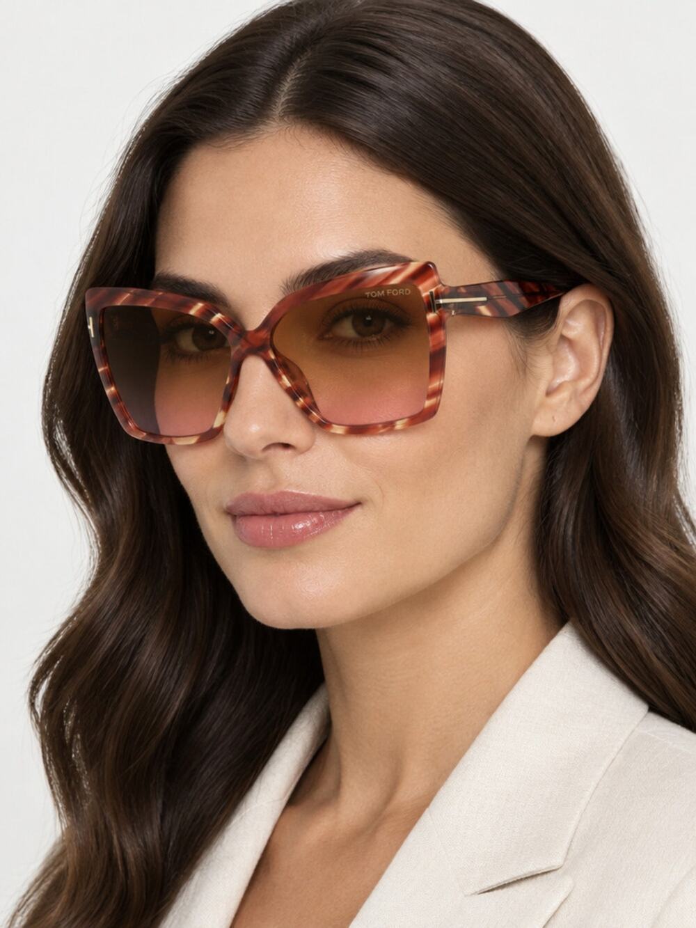 NEW Tom Ford FT1195 54F Red Havana Sunglasses Authentic